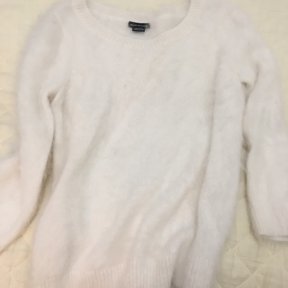 Club Monaco winter white angora sweater
